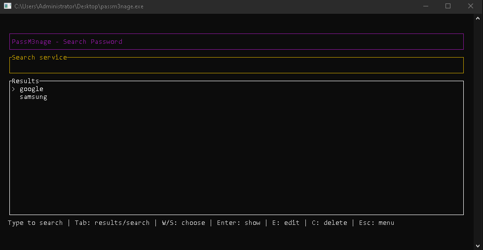 PassM3nage entry detail screenshot